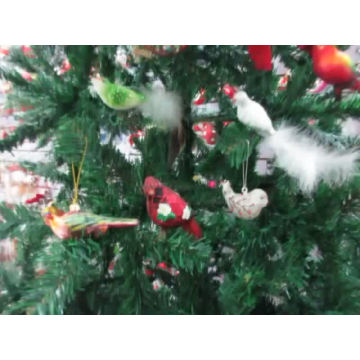 Glass bird Ornaments with Glitter Accents Holiday